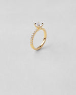 Modern Round Cut Pavé Engagement Ring