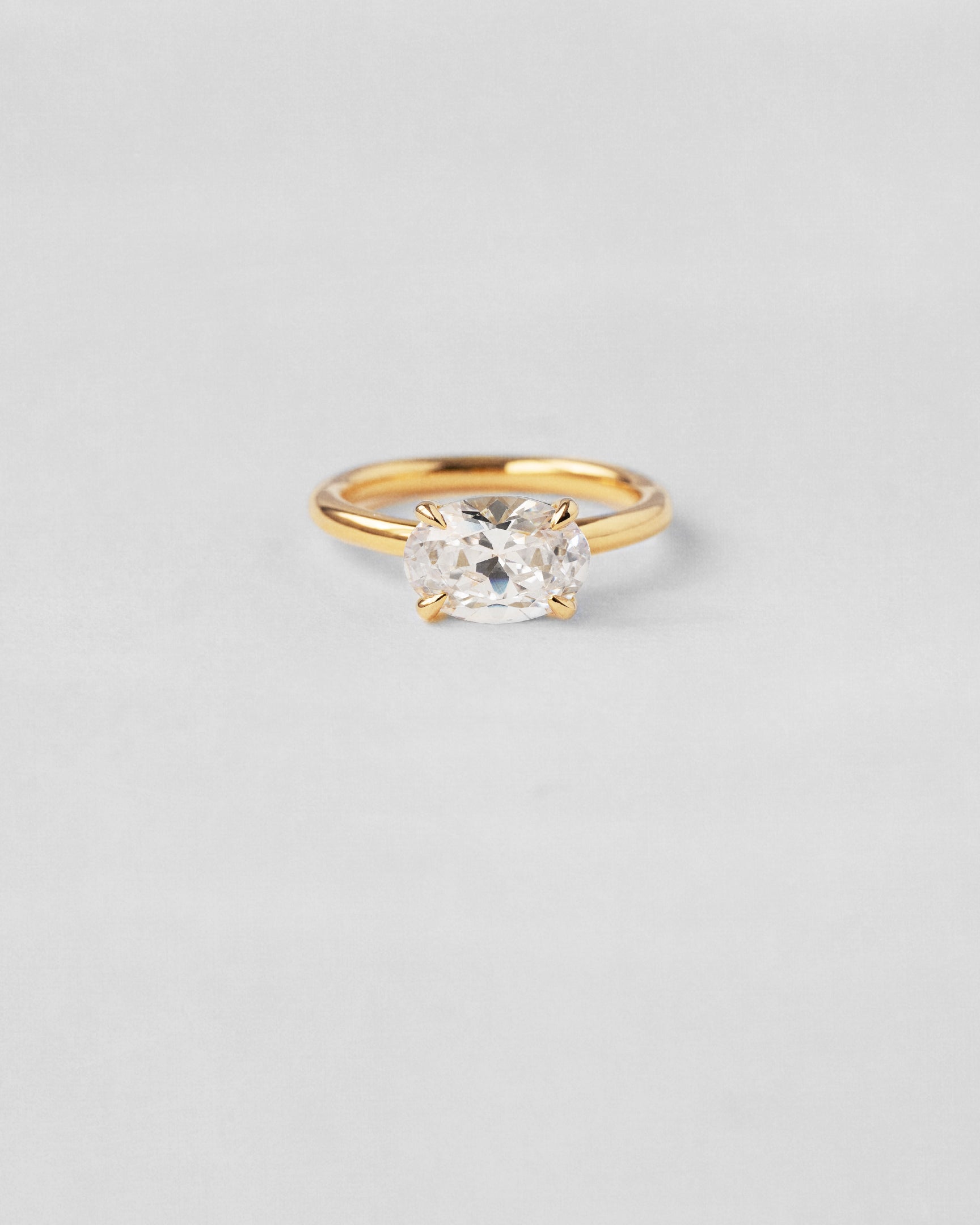 East West Oval Cut Engagement Ring