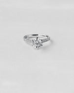 Tapered Pavé Round Cut Engagement Ring