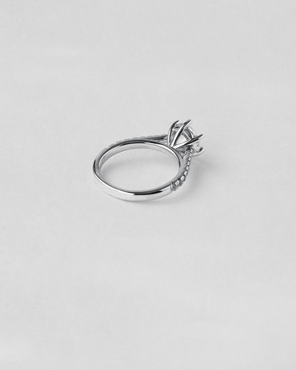 Tapered Pavé Round Cut Engagement Ring