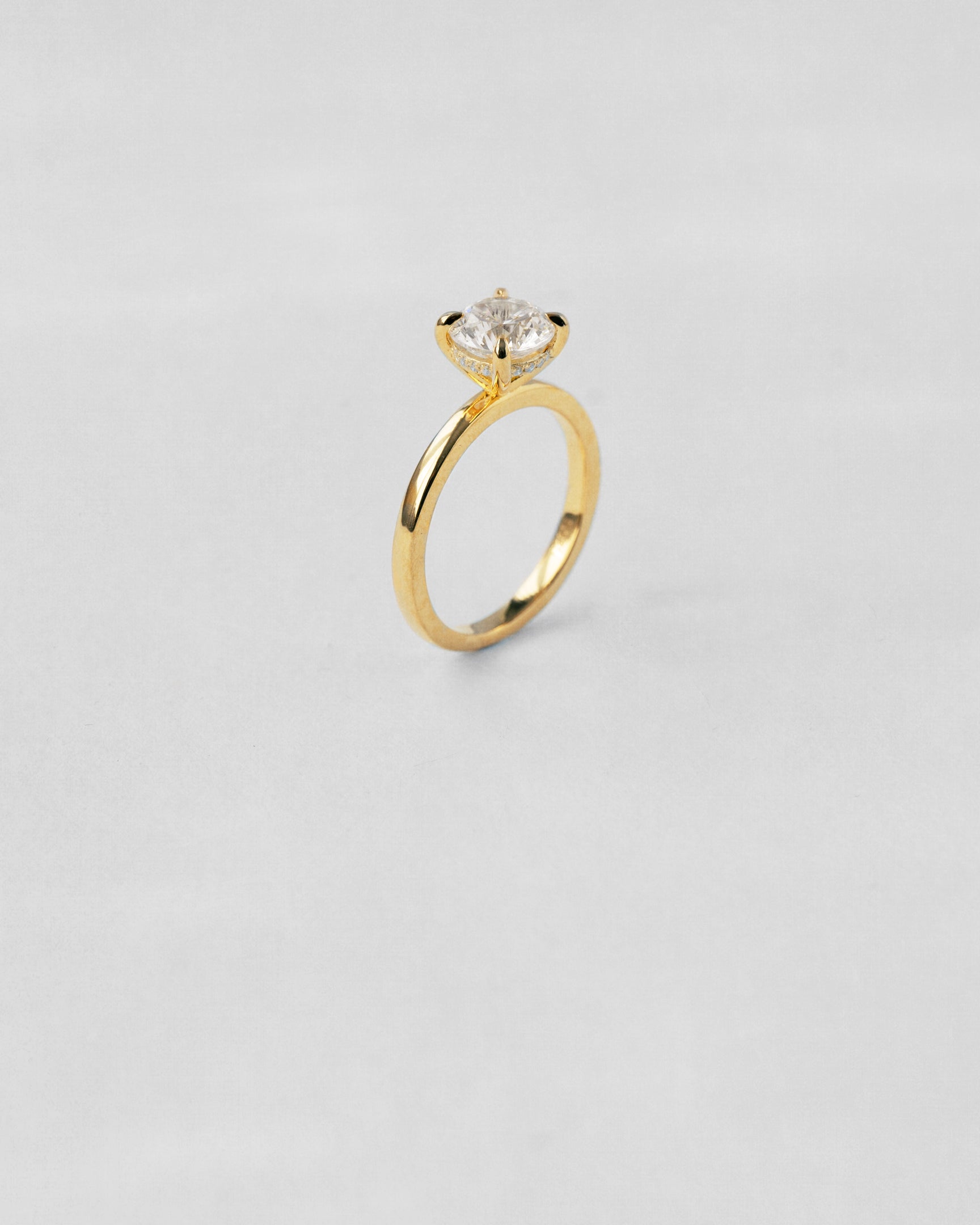 Hidden Halo Round Cut Engagement Ring