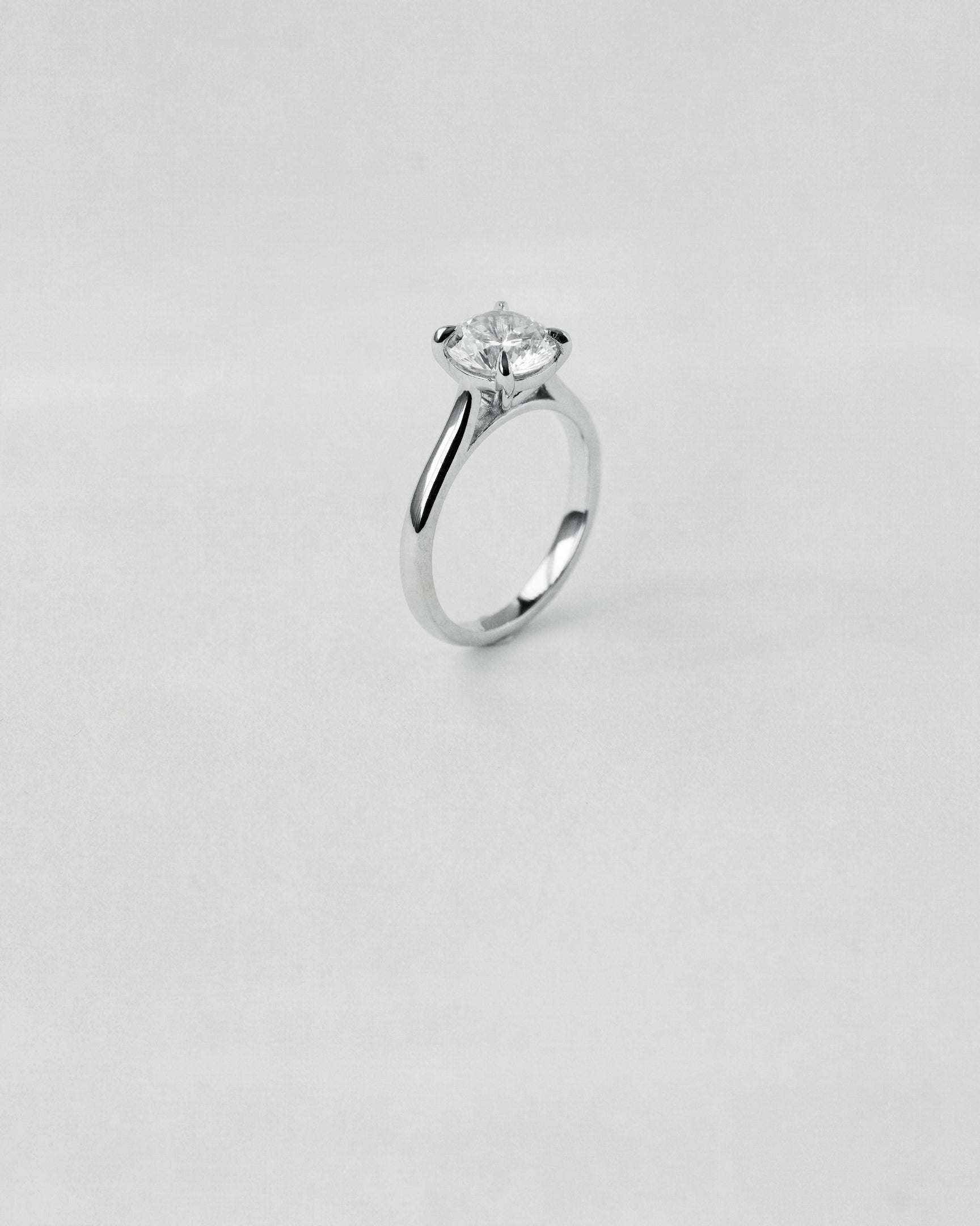 Brilliant Cut Tapered Engagement Ring