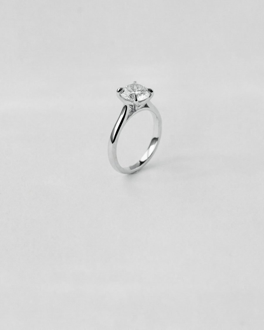 Brilliant Cut Tapered Engagement Ring