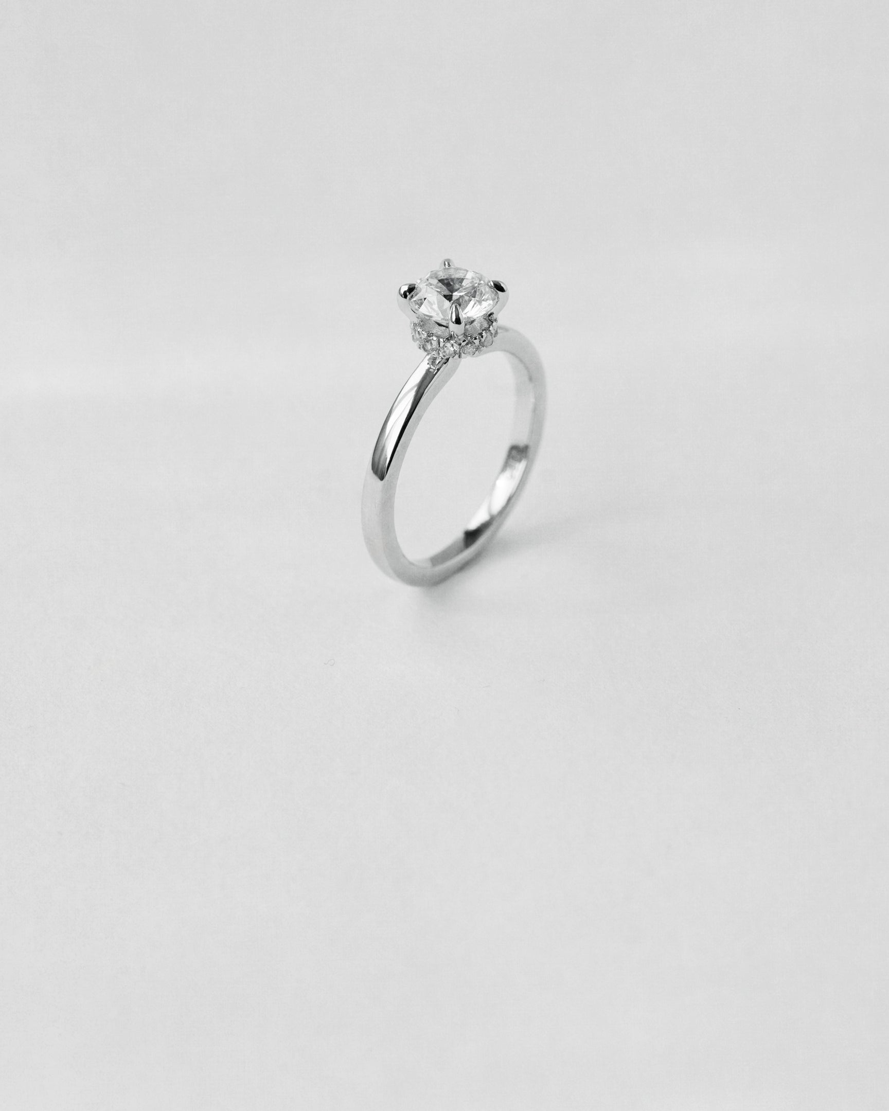 Donut Pavé Halo Round Cut Engagement Ring
