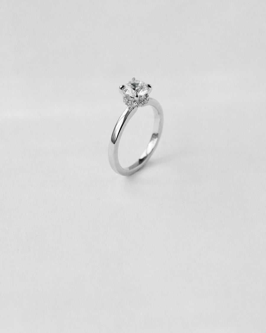 Donut Pavé Halo Round Cut Engagement Ring