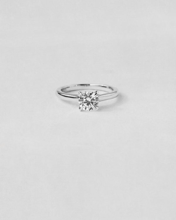 Cross Over Solitaire Engagement Ring