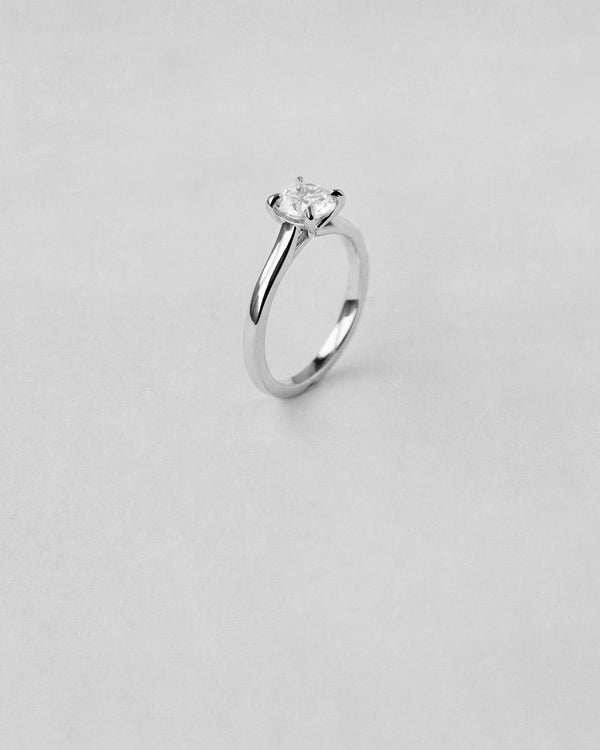 Cross Over Solitaire Engagement Ring