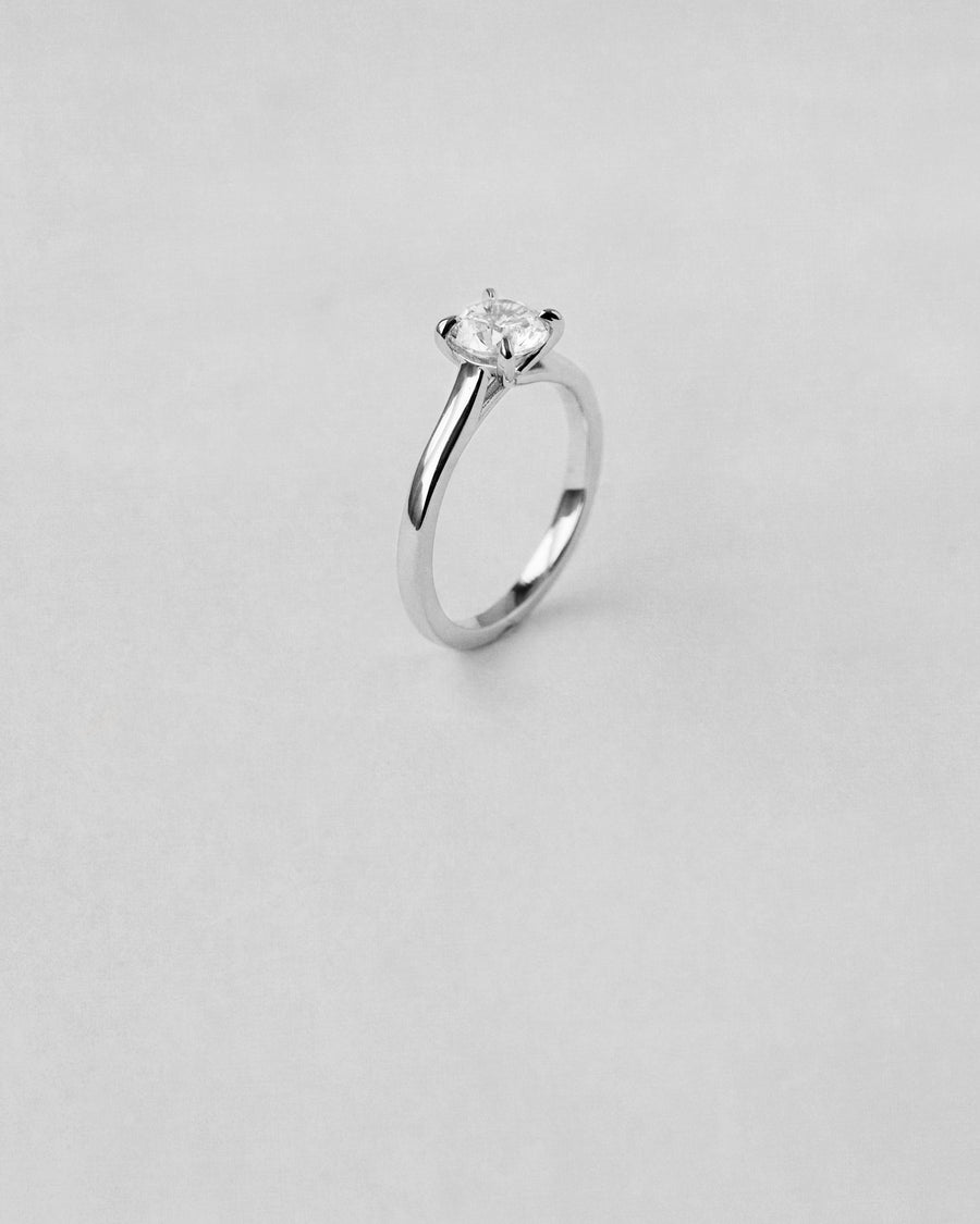 Cross Over Solitaire Engagement Ring
