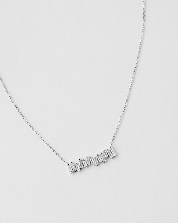 Emerald Cut Bar Necklace