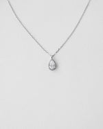 Pear Cut Halo Diamond Necklace