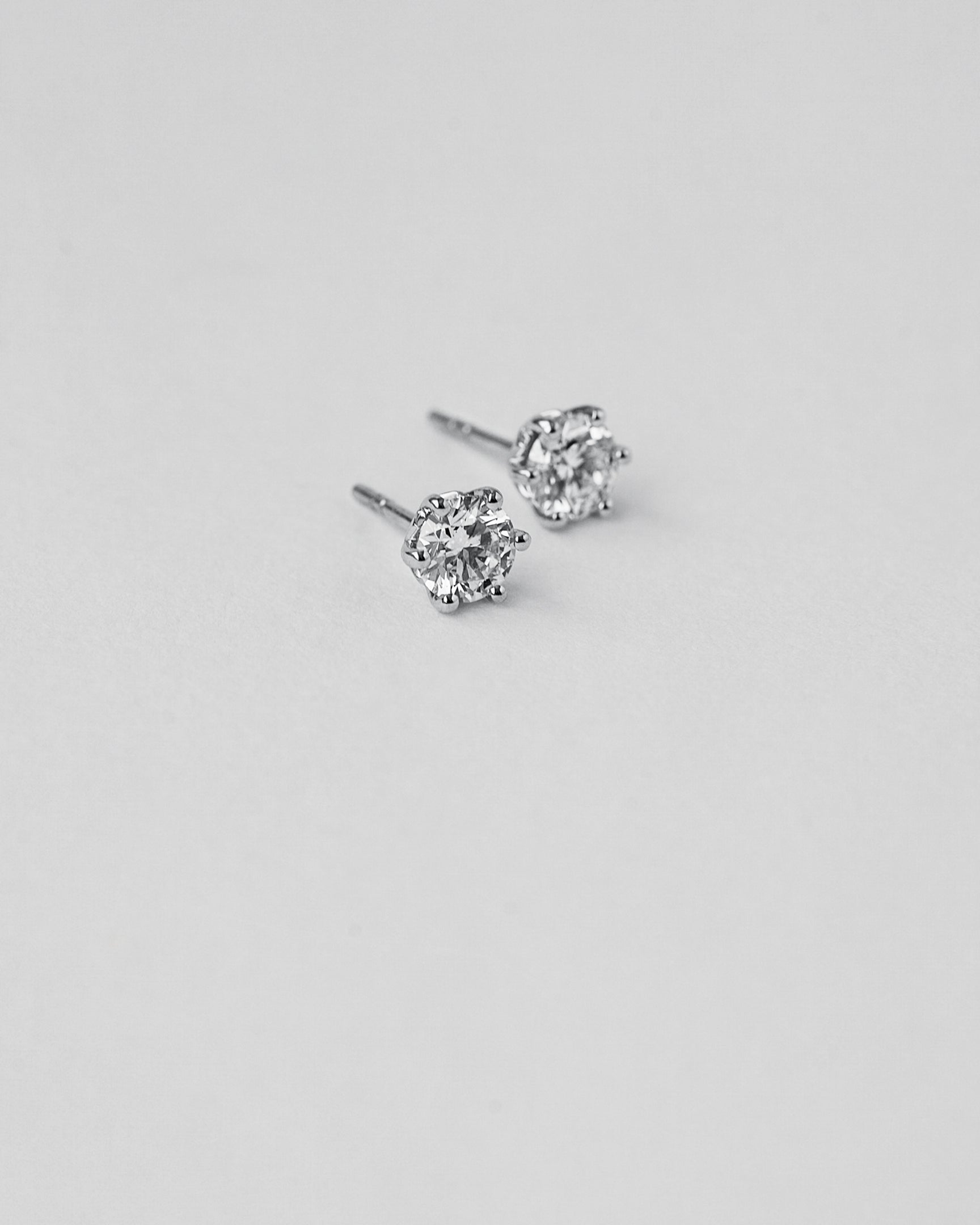 Six Prong Diamond Stud Earrings