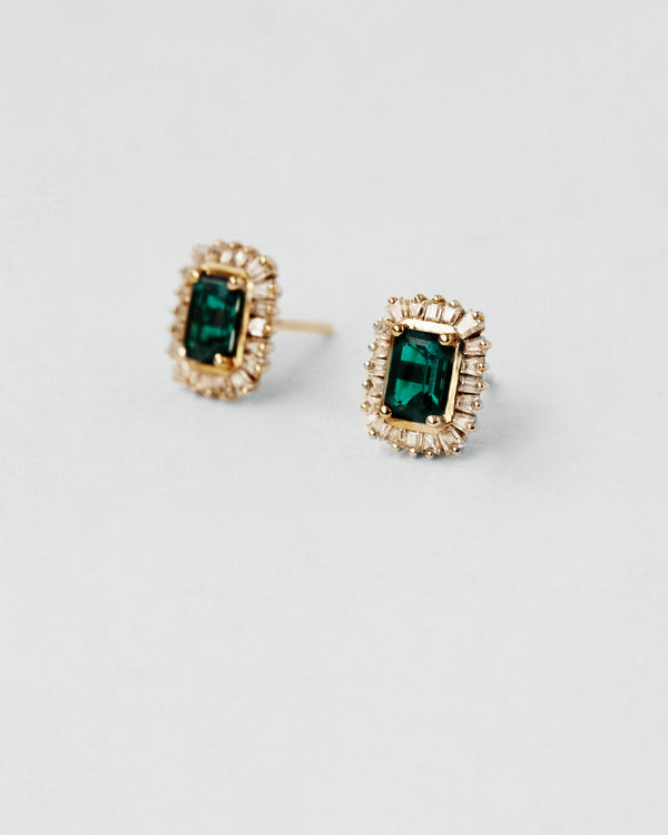 Emerald and Diamond Earrings
