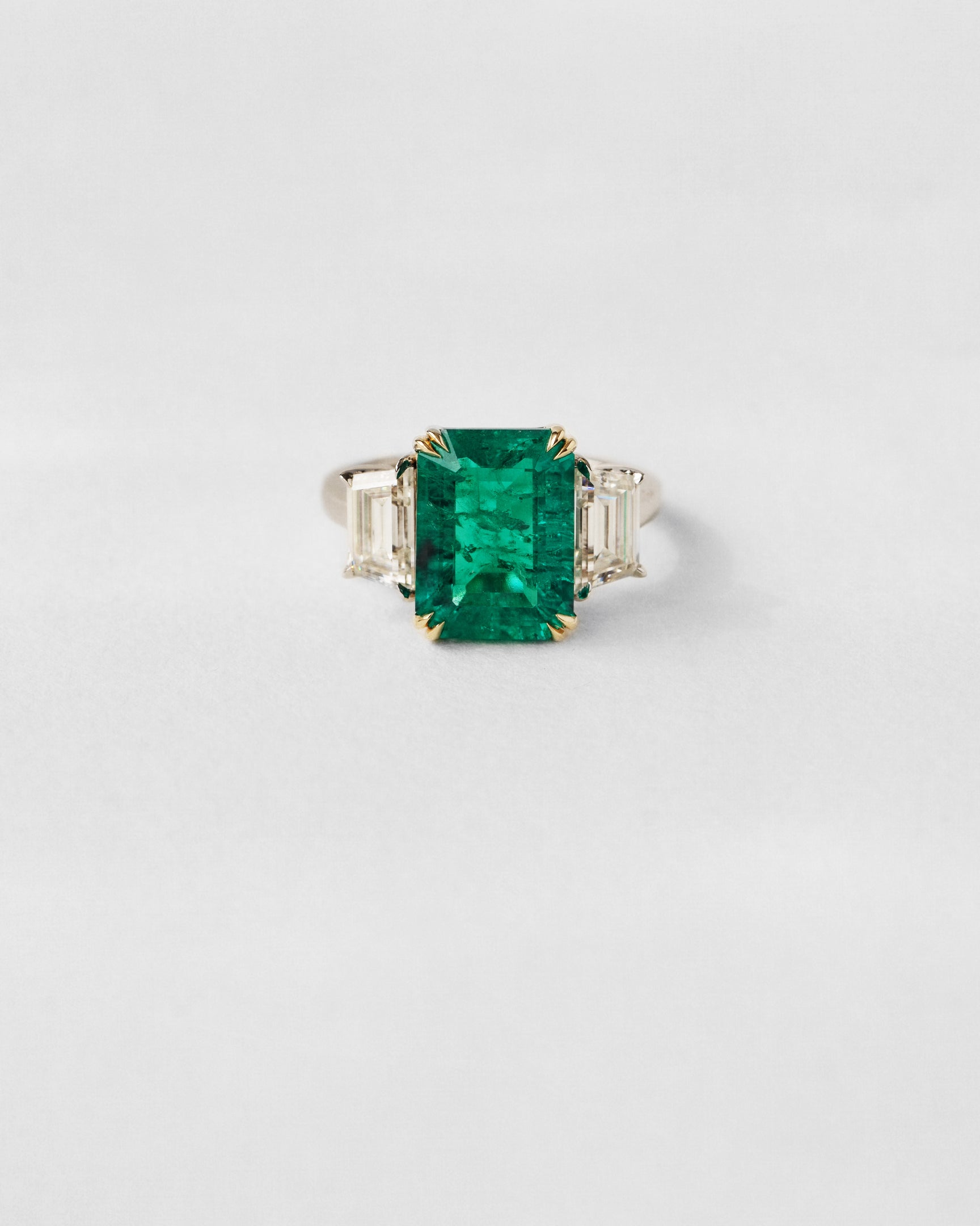 Emerald Three Stone Ring