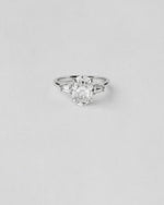 Oval and Baguette Three Stone Engagement Ring