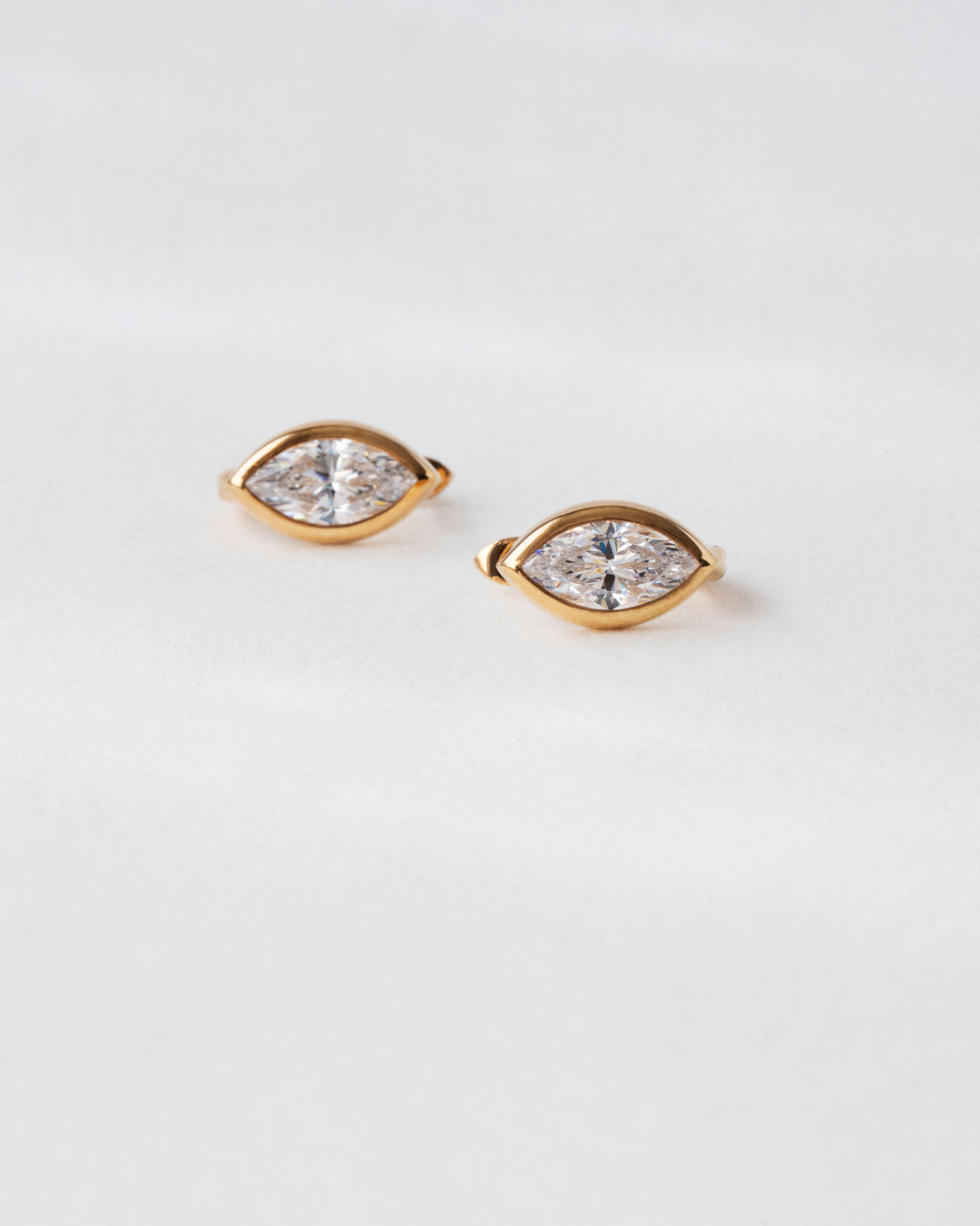 Marquise Bezel Cut Earrings